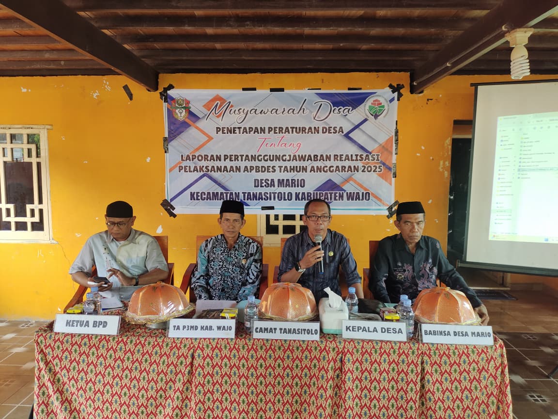 Penetapan Peraturan Desa tentang Laporan Pertanggungjawaban Realisasi Pelaksanaan APDes 